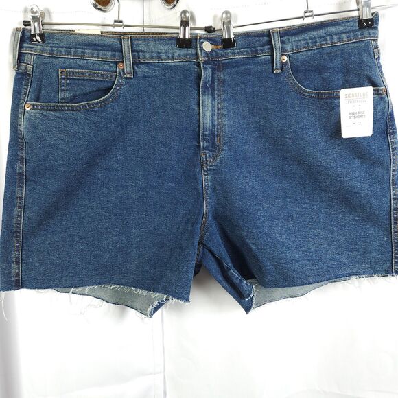 Pants - NWT‎ Levi Strauss Heritage High Rise Frayed Jean Shorts Women 26 Blue Stretch